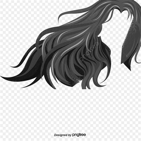 Girl With Long Hair Clipart Black And White