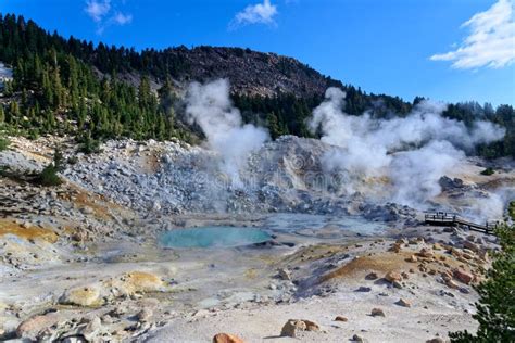 Bumpass Hell in Lassen Volcanic National Park Stock Image - Image of ...