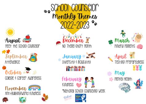 Schoolwide Activities-Monthly Themes 22/23 – Counselors – Golden ...