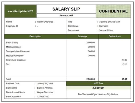 Electronic Payslip Template | Master Template