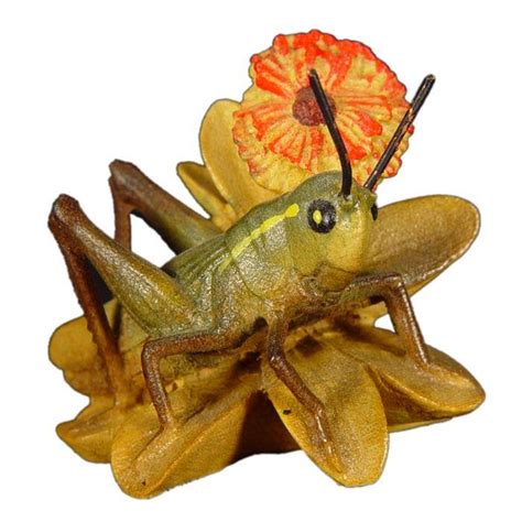 Grasshopper, Animals, wood carving, 5 cm, Colored, acquisto sculture in ...