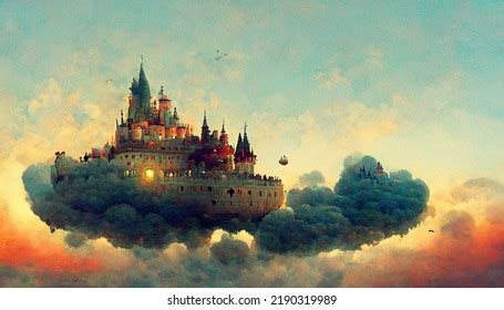 Castle Clouds Concept Art Illustration Stock Illustration 2190319989 ...