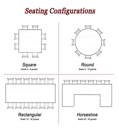 Rectangle Table Seating Chart