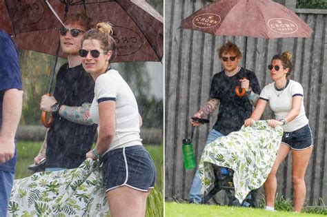 Ed Sheeran and wife Cherry Seaborn step out in rain with baby girl