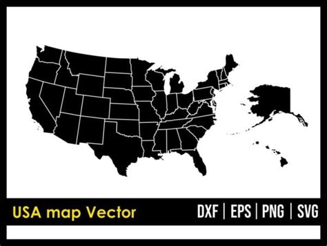 USA Map Vector United States of America SVG