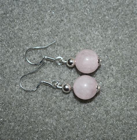 Rose Quartz Earrings Rose Quartz Jewelry Healing Crystal - Etsy