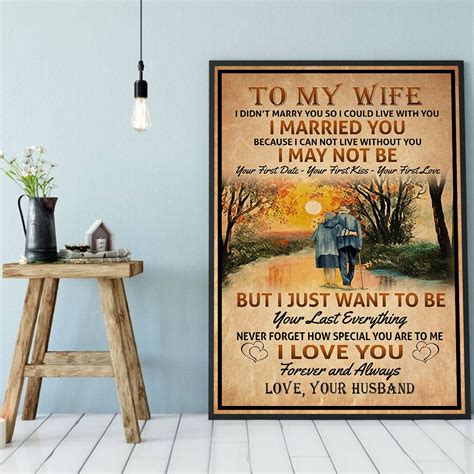 To My Wife Poster Love Husband Art Print Valentine Gift | Etsy