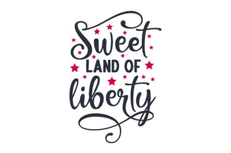 Papercraft Sweet Land Of Liberty SVG hand lettered SVG Vector Image 4th ...