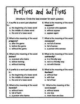 Prefix Worksheets 5th Grade - Printable Worksheet Template layla