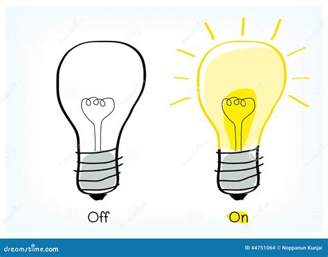 On And Off Light Bulb Idea Stock Vector - Image: 44751064