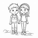 Outline Of A Boy And Girl Coloring Pages sketch template