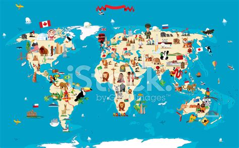 Cartoon Map of World stock photos - FreeImages.com