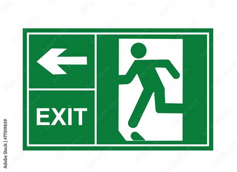 Exit sign, exit way, exit vector Stock Vector | Adobe Stock