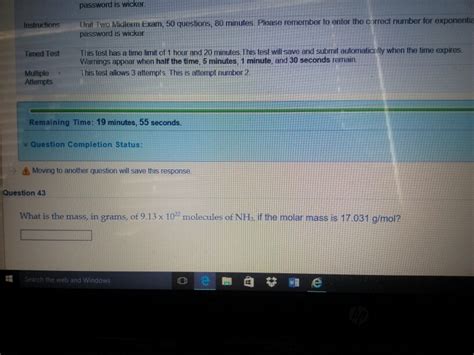 Solved What is the mass, in grams, of 9.13 Times 10^22 | Chegg.com