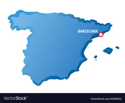 Drawing map of spain and barcelona Royalty Free Vector Image