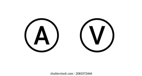 Voltmeter Ammeter Symbol Icon Electricity Stock Vector (Royalty Free ...