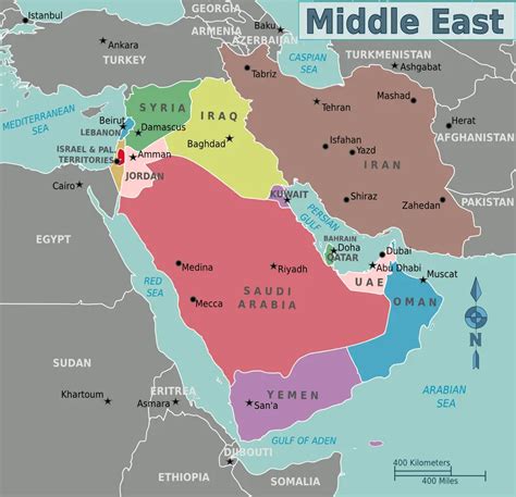 Map of Middle East • Mapsof.net