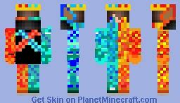 king fire and ice wolf Minecraft Skin