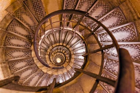 Spiral Stairs Inside Arc De Triomphe in Paris France Stock Image ...