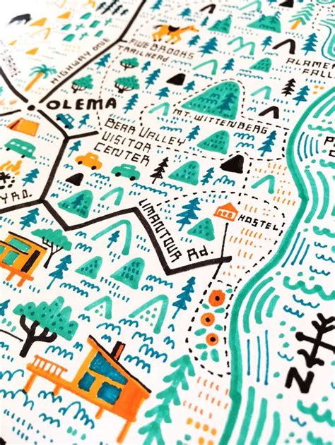 Illustrated map of Inverness, California by Nate Padavick | Illustrated map, City maps ...