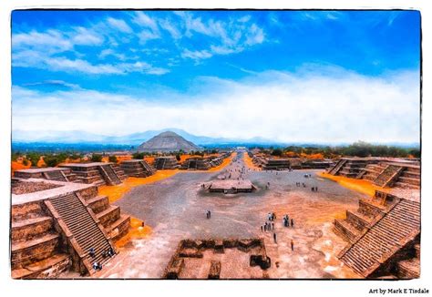 Teotihuacan Ruins - Vintage Avenue Of The Dead Art Print