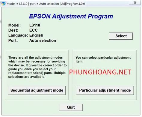 Hướng dẫn reset mực thải Epson L3110 chớp tắt 2 đèn bằng AdjProg