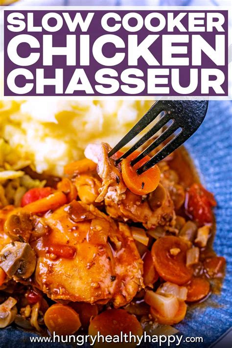 Slow Cooker Chicken Chasseur - Hungry Healthy Happy