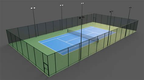 Modular Outdoor Tennis Court - 3D Model by PBR Cool