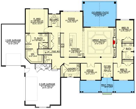 Modern Ranch Home Plan with Upstairs Bonus Room - 135052GRA ...