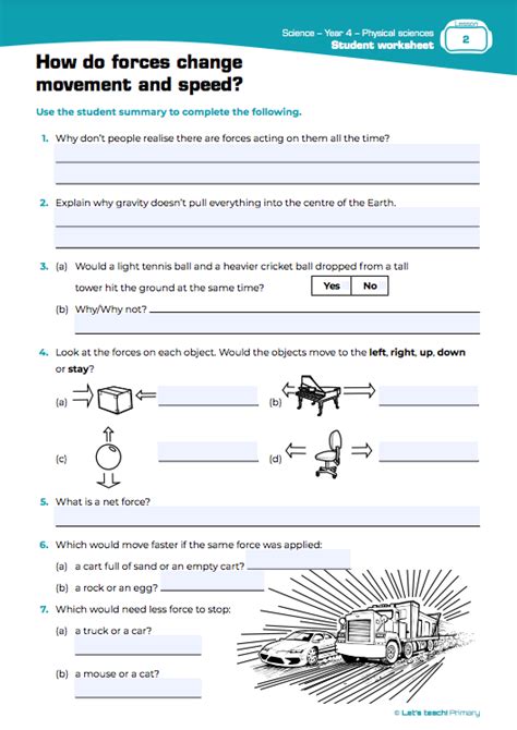 Year 4 Worksheets - Let's teach! Primary