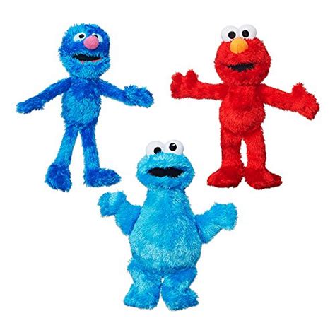 Sesame Street Plush Bundle featuring Elmo, Cookie Monster and Grover ...