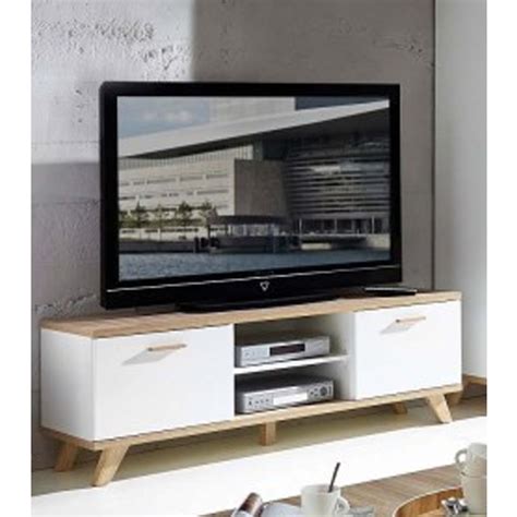Ohio Wooden 2 Drawers TV Stand In White And Sanremo Oak | Furniture in Fashion