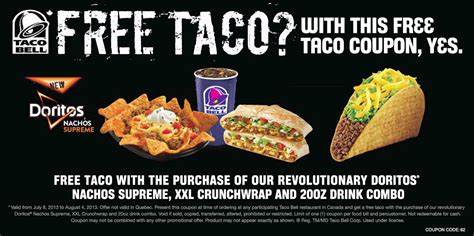 Taco Bell Archives - Voucher Codes Canada