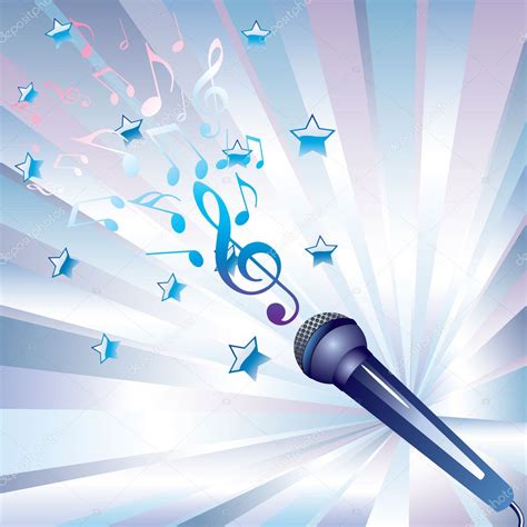 Microphone and musical notes. — Stock Vector © vikhr15 #3171352