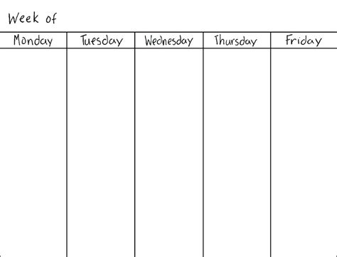 Printable Weekly Calendar Monday Thru Friday | Example Calendar Printable