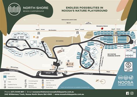 Park Map for Noosa North Shore Beach Campground - Noosa Holiday Parks