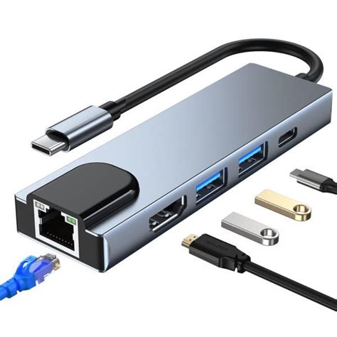 5 In 1 Multiport Type C To USB C 4K HDMI Adapter USB HUB