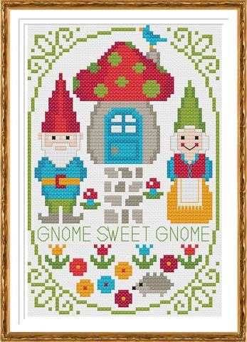 Gnome Sweet Gnome Cross Stitch Pattern Instant Download | Cross stitch ...