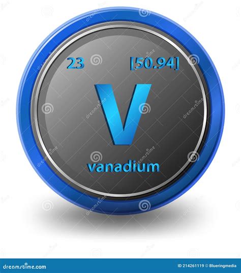 Vanadium Chemical Element. Chemical Symbol with Atomic Number and ...