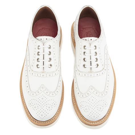 Grenson Women's Emily Leather Brogues - White Calf - FREE UK Delivery