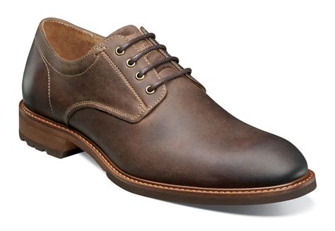 Florsheim Men’s Lodge Plain Toe Oxford (Brown Crazy) (M) | Ultimate Menswear