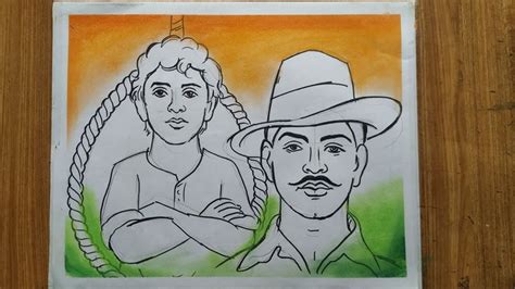 how to draw independence day,how to draw khudiram boss and bhagat shing for independence day, in ...