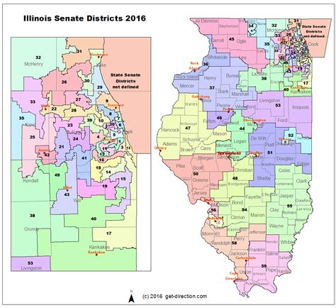 Map of Illinois Senate Districts 2016