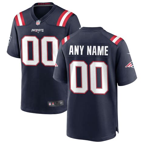 Men's Nike New England Patriots Navy Custom Game Jersey