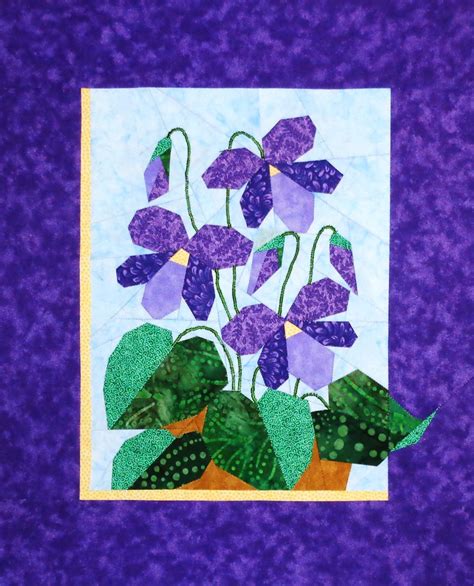 Violets - Foundation Paper Piecing Pattern - 13" x 15" Quilt Block ...