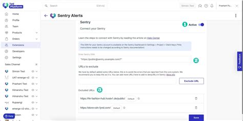 Sentry Alerts | Fynd Platform