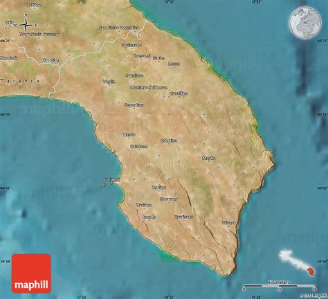 Satellite Map of Lecce