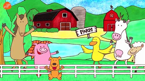 Farm Animals Song - Animals Sounds Song - Walk Around the Farm - ELF Learning - YouTube