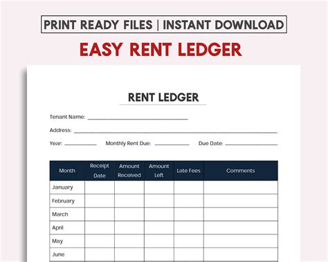 Landlord Free Printable Rental Ledger Template - Printable Templates Free