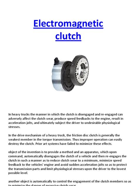 Electromagnetic Clutch | PDF | Clutch | Vehicle Parts